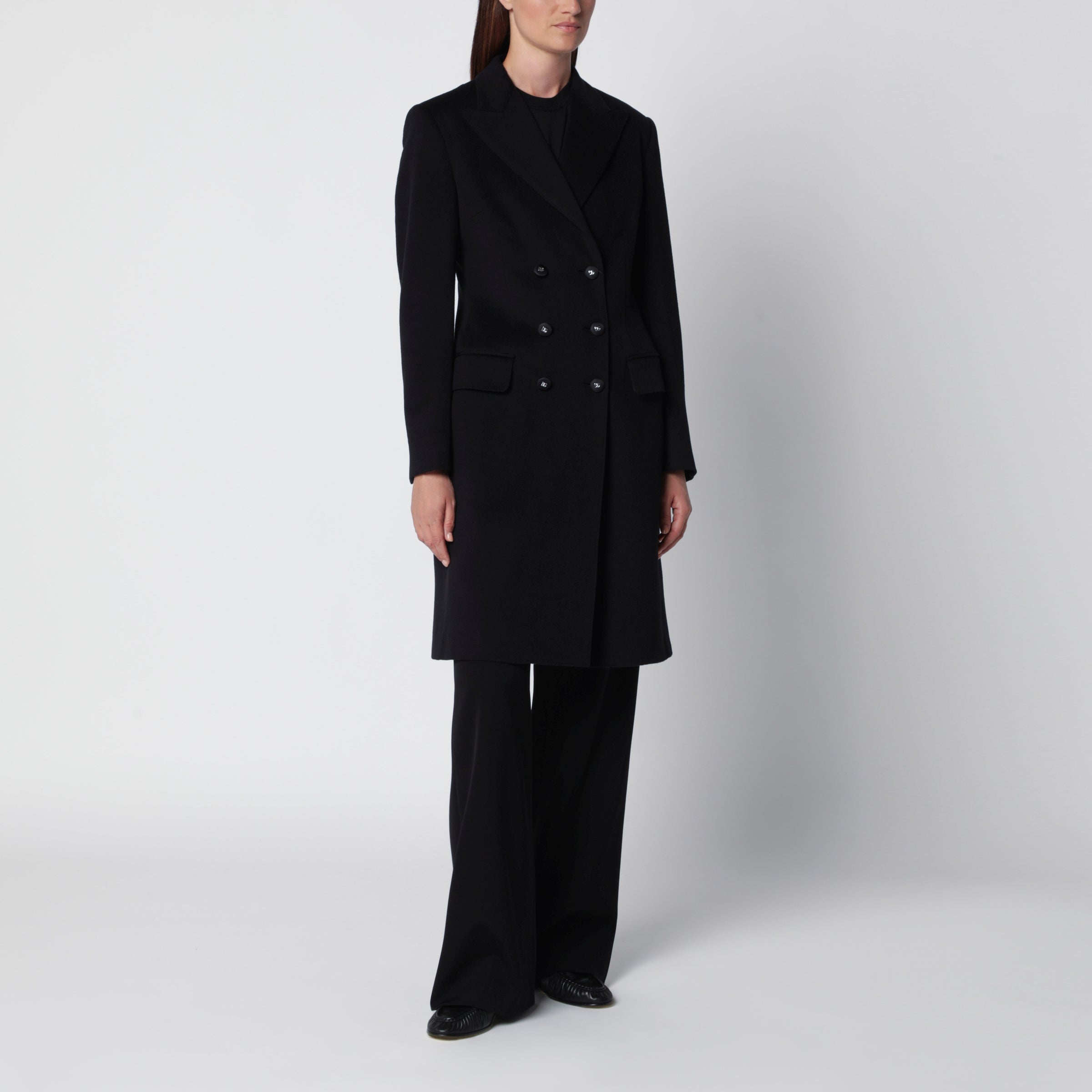 Dolce&Gabbana Double-breasted coat black in wool | TheDoubleF