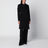 Manteau croisé noir en laine