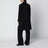 Manteau croisé noir en laine