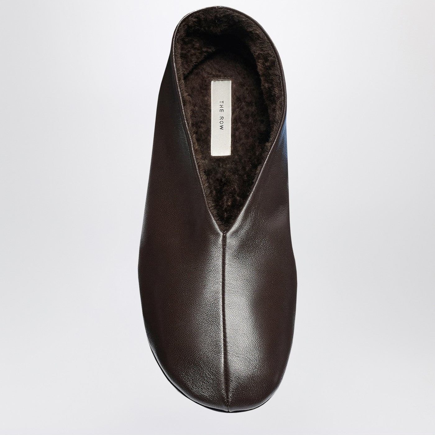 Stella Slipper braun aus Leder und Shearling