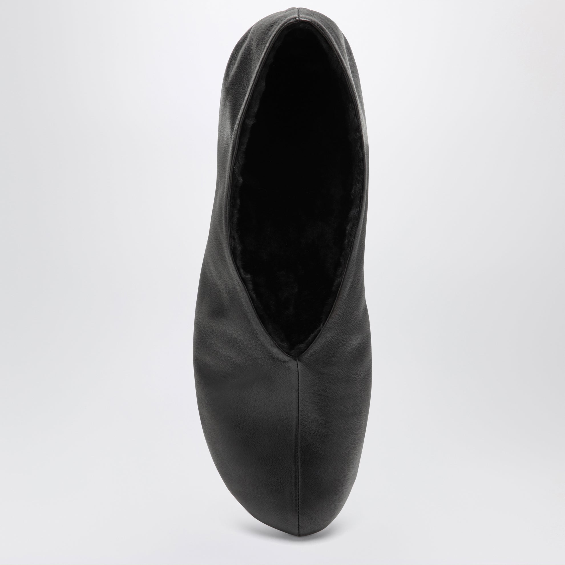 Schwarze Stella Ballerinas aus Leder und Shearling