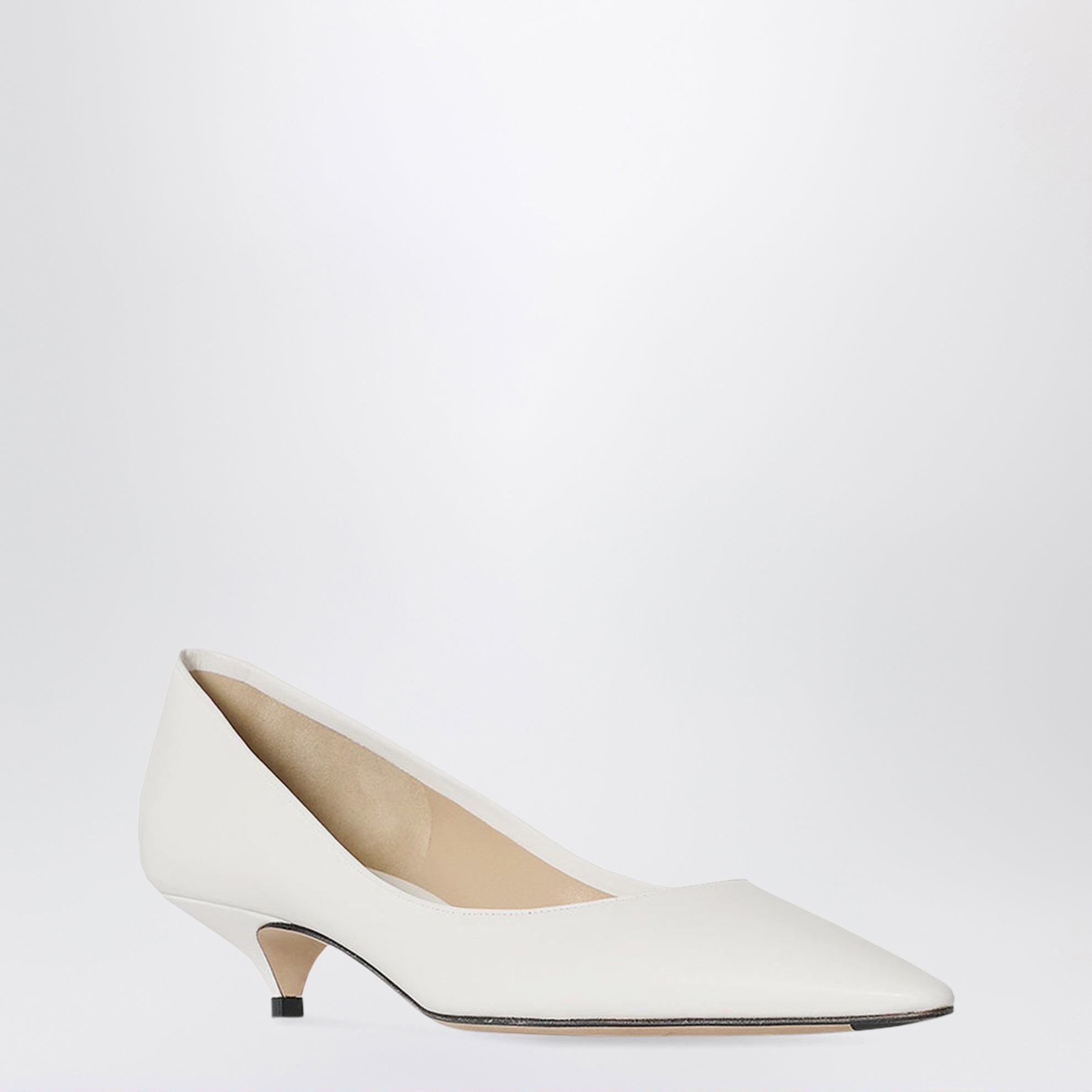 Décolleté Liisa bianca in pelle di agnello