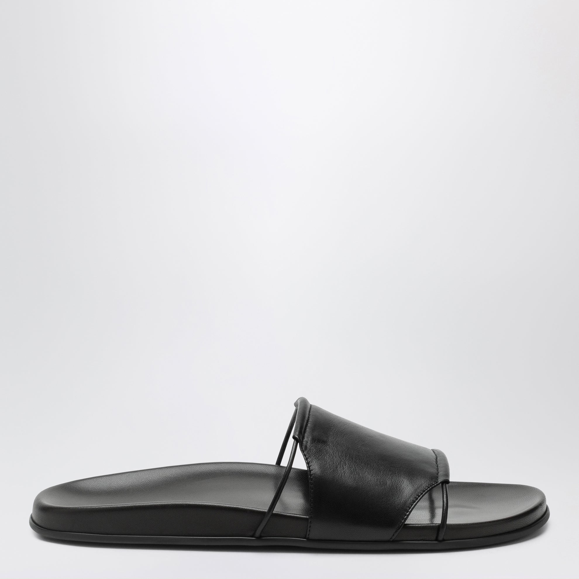 Vivienne Slide Sandalen aus schwarzem Nappaleder