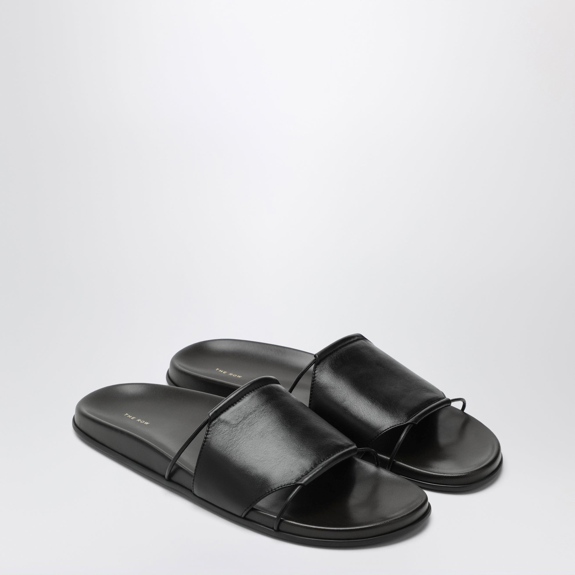 Vivienne Slide Sandalen aus schwarzem Nappaleder