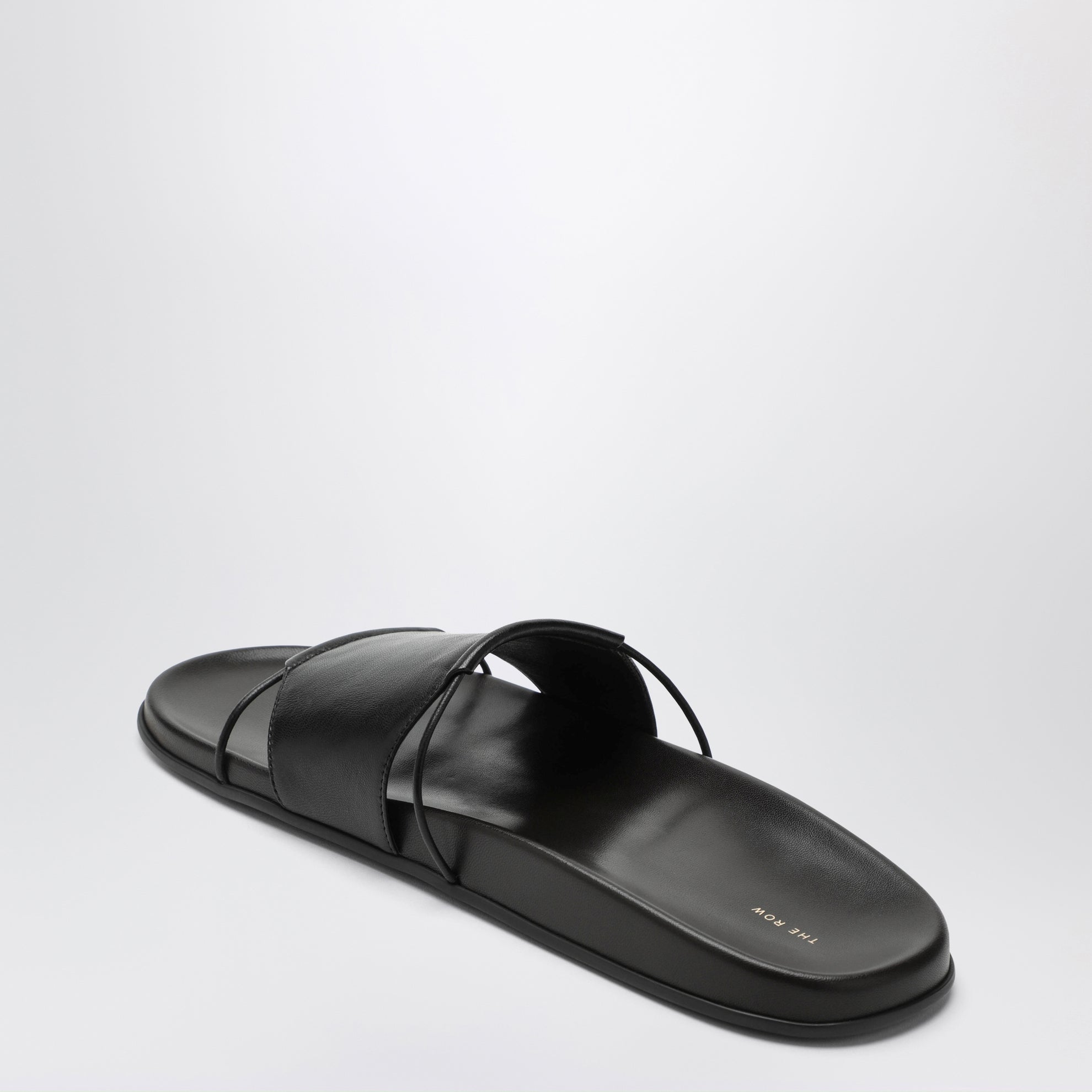 Vivienne Slide Sandalen aus schwarzem Nappaleder