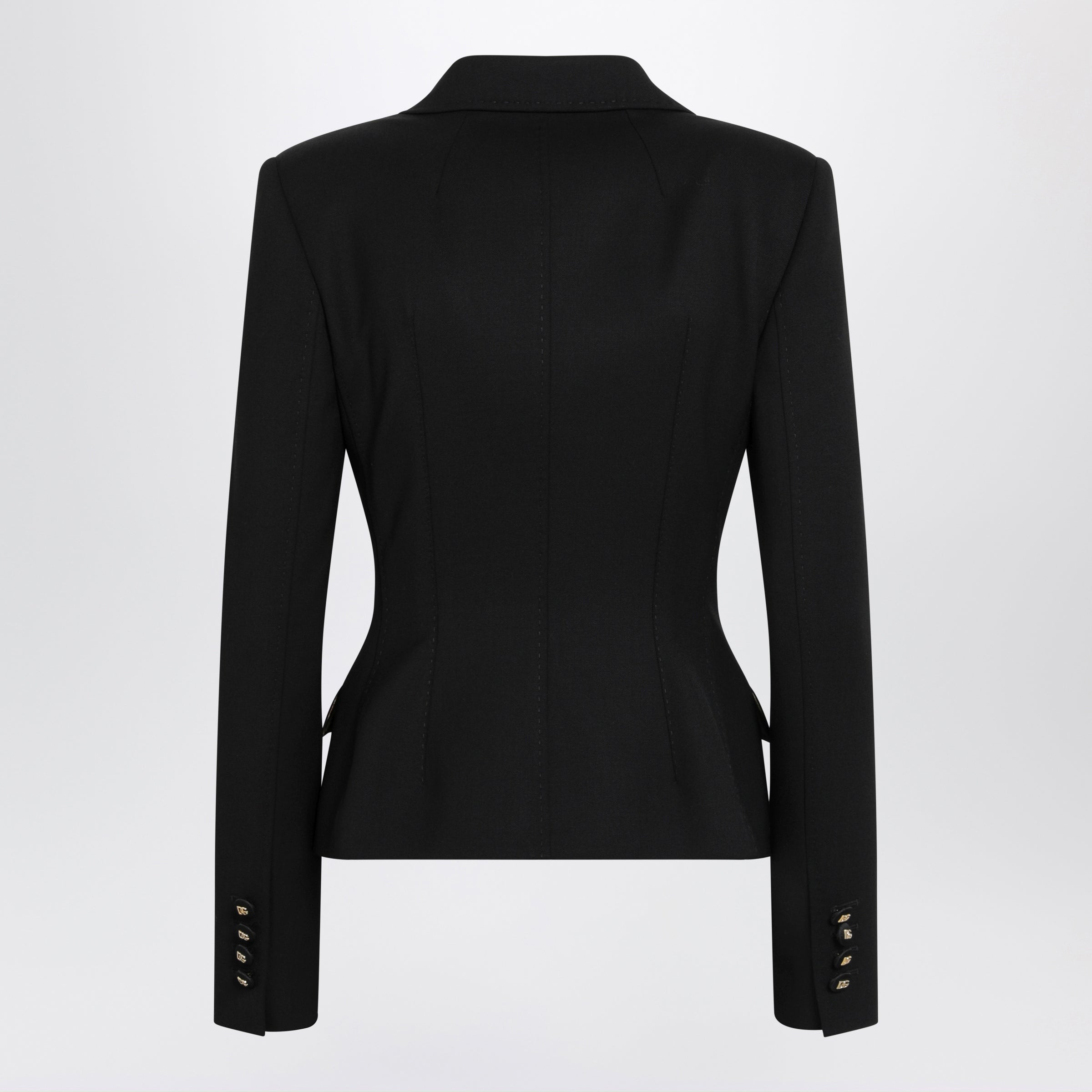 DOLCE E GABBANA Black single-breasted wool jacket | TheDoubleF