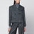 Dark grey short oversized striped jacket