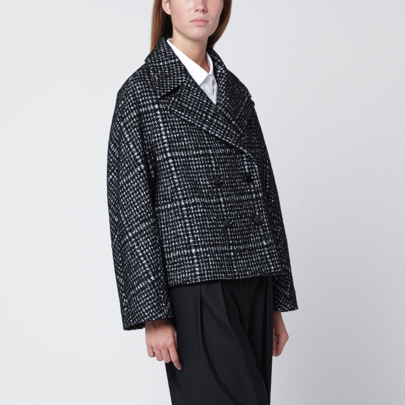 Black/white houndstooth jacket