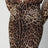 Leopard-print cady skirt
