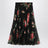Gonna a ruota in chiffon con stampa bouquet di rose
