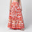 Long Maiolica-print cotton poplin skirt in orange