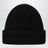Black wool beanie with logo embroidery