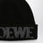 Black wool beanie with logo embroidery