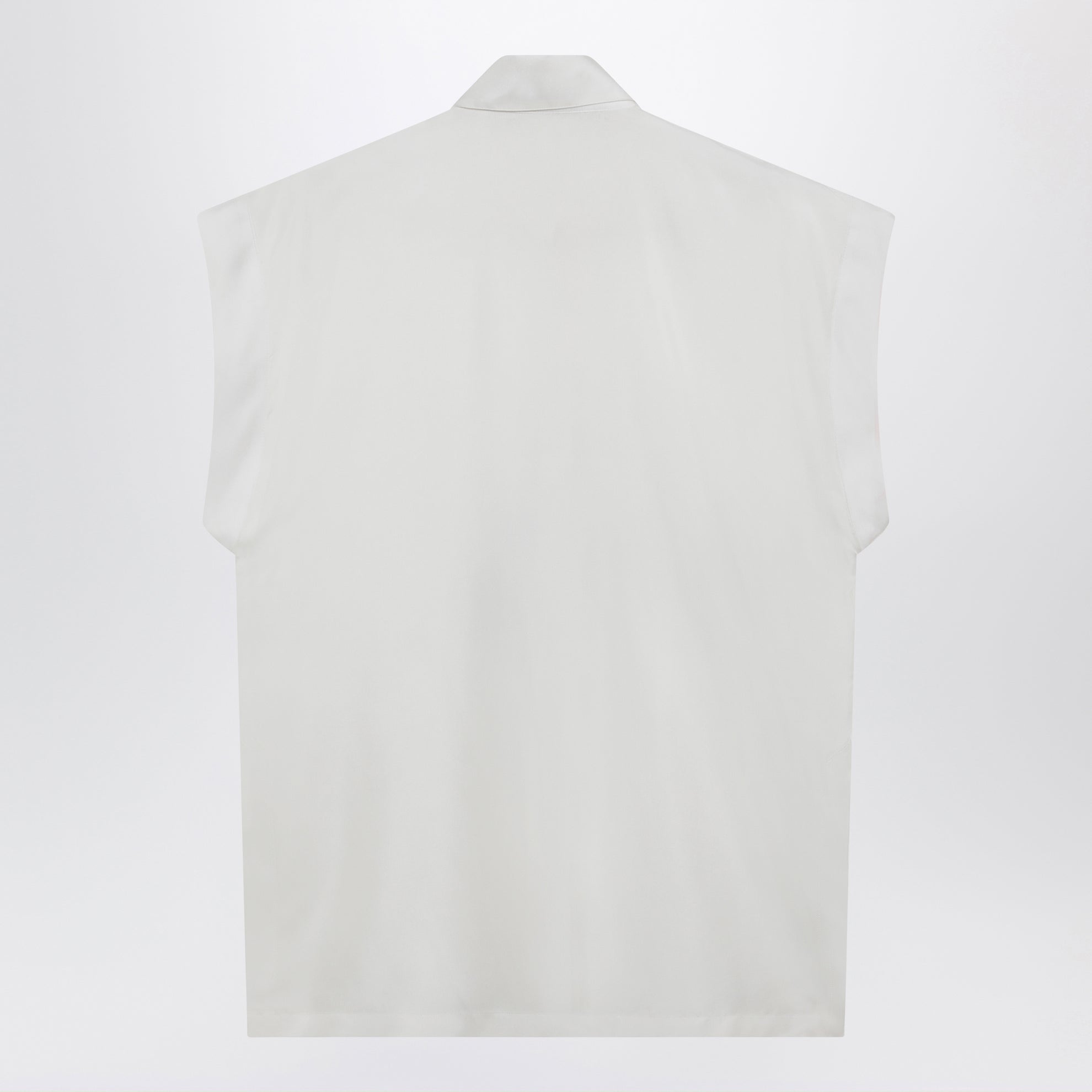 Camicia in twill di seta bianco naturale