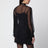 Schwarze Seidenchiffonbluse mit Schleife