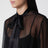 Schwarze Seidenchiffonbluse mit Schleife