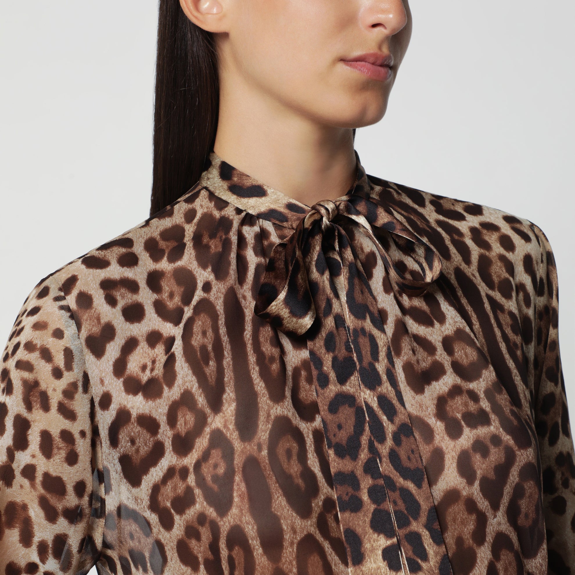 Leopard-print silk georgette shirt
