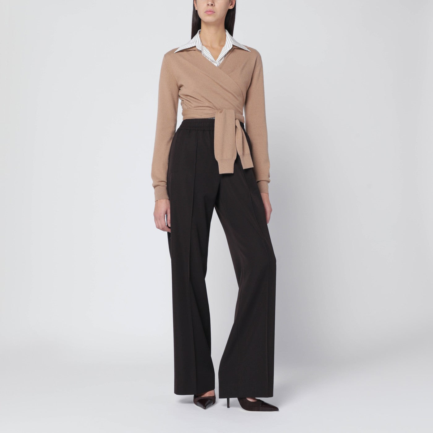 White pinstriped shirt in silk and cotton
