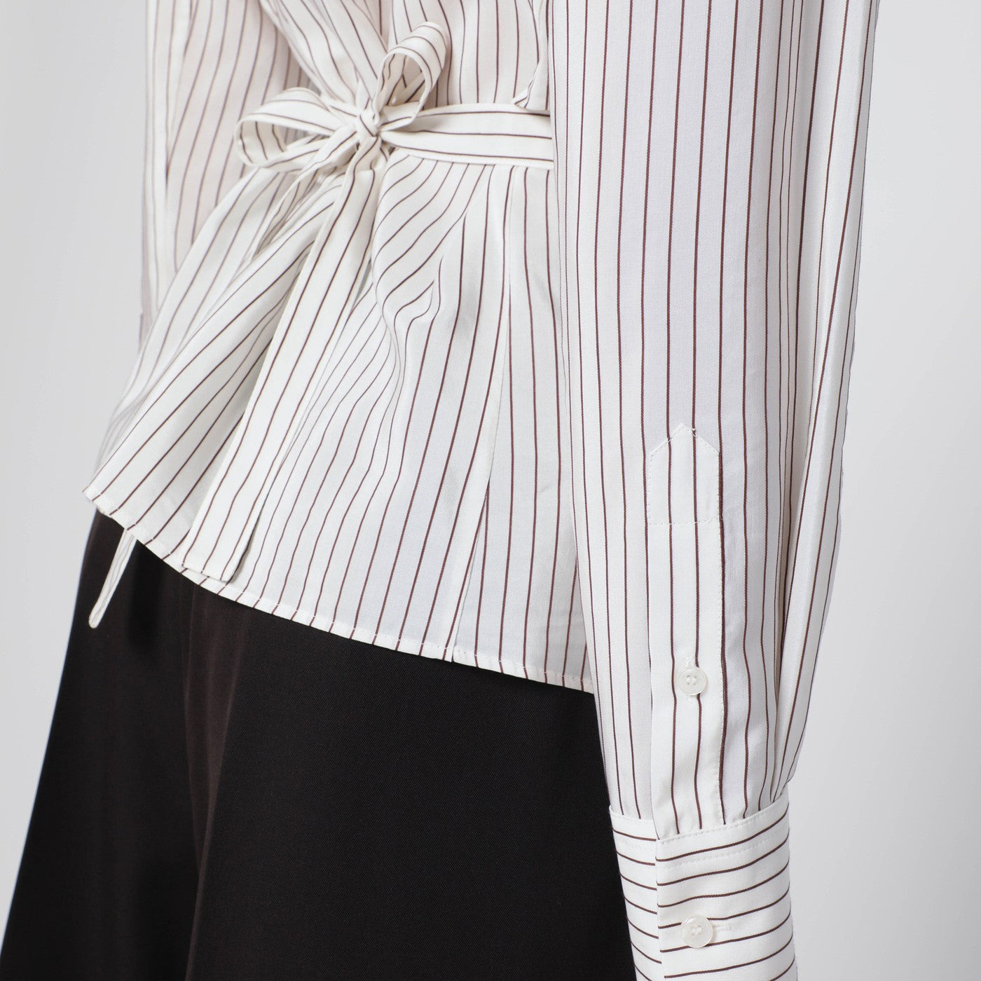 White pinstriped shirt in silk and cotton