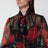 Bluse aus Seidenchiffon mit Rosenprint