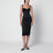 Black satin bustier dress