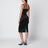 Black satin bustier dress