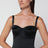 Black satin bustier dress