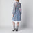 Floral bouquet-print chiffon dress in light blue
