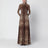 Long leopard-print dress in silk blend