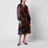 Schwarzes Kleid aus Seidenchiffon mit Rosenprint