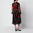 Schwarzes Kleid aus Seidenchiffon mit Rosenprint