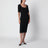 Black double wool crêpe dress