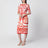 Charmeuse-Seidenkleid mit Maiolica-Print in Orange