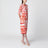 Charmeuse-Seidenkleid mit Maiolica-Print in Orange