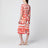 Fitted Maiolica-print silk charmeuse dress in orange