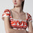 Robe en popeline à imprimé Majolique orange