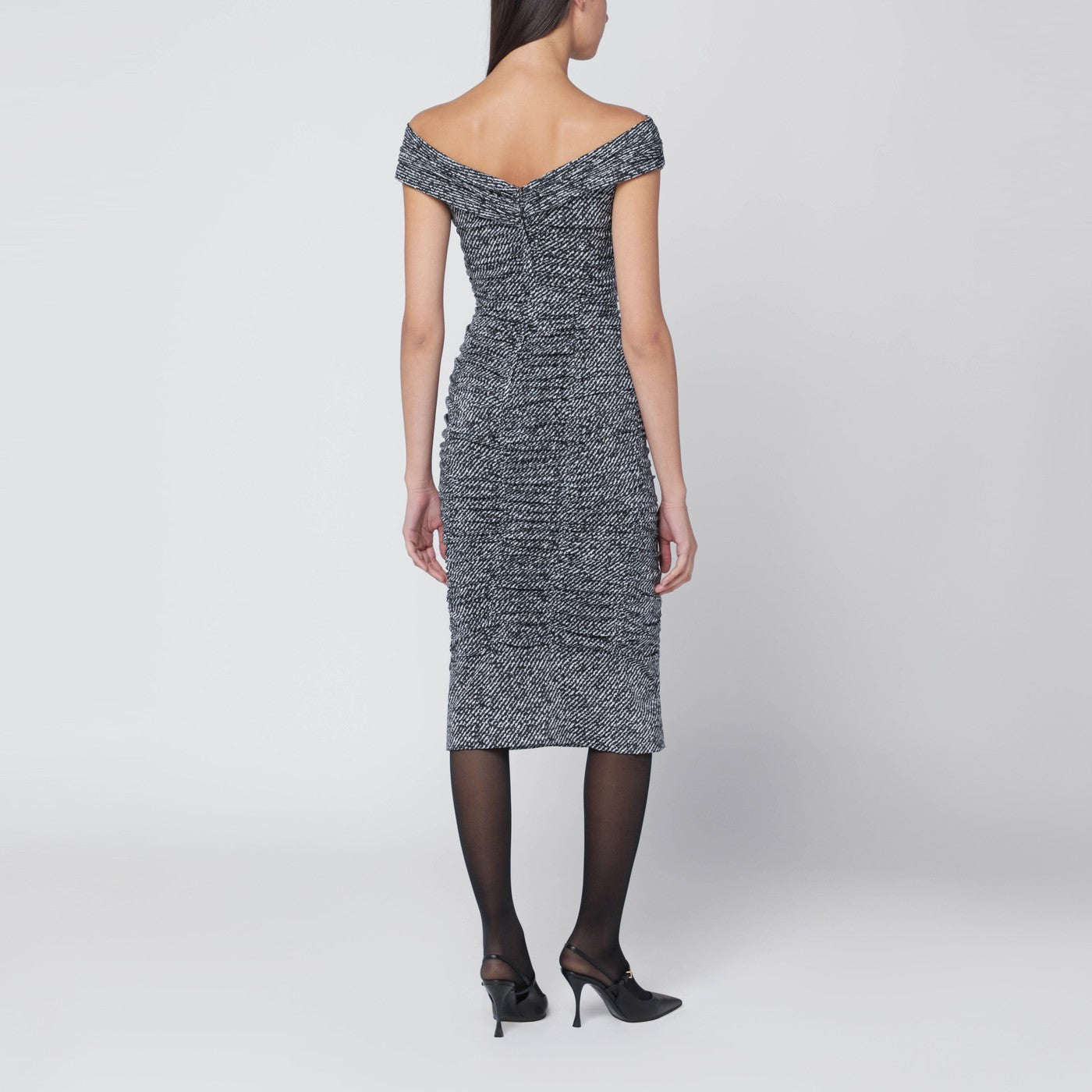 Robe à imprimé diagonal en mélange de soie