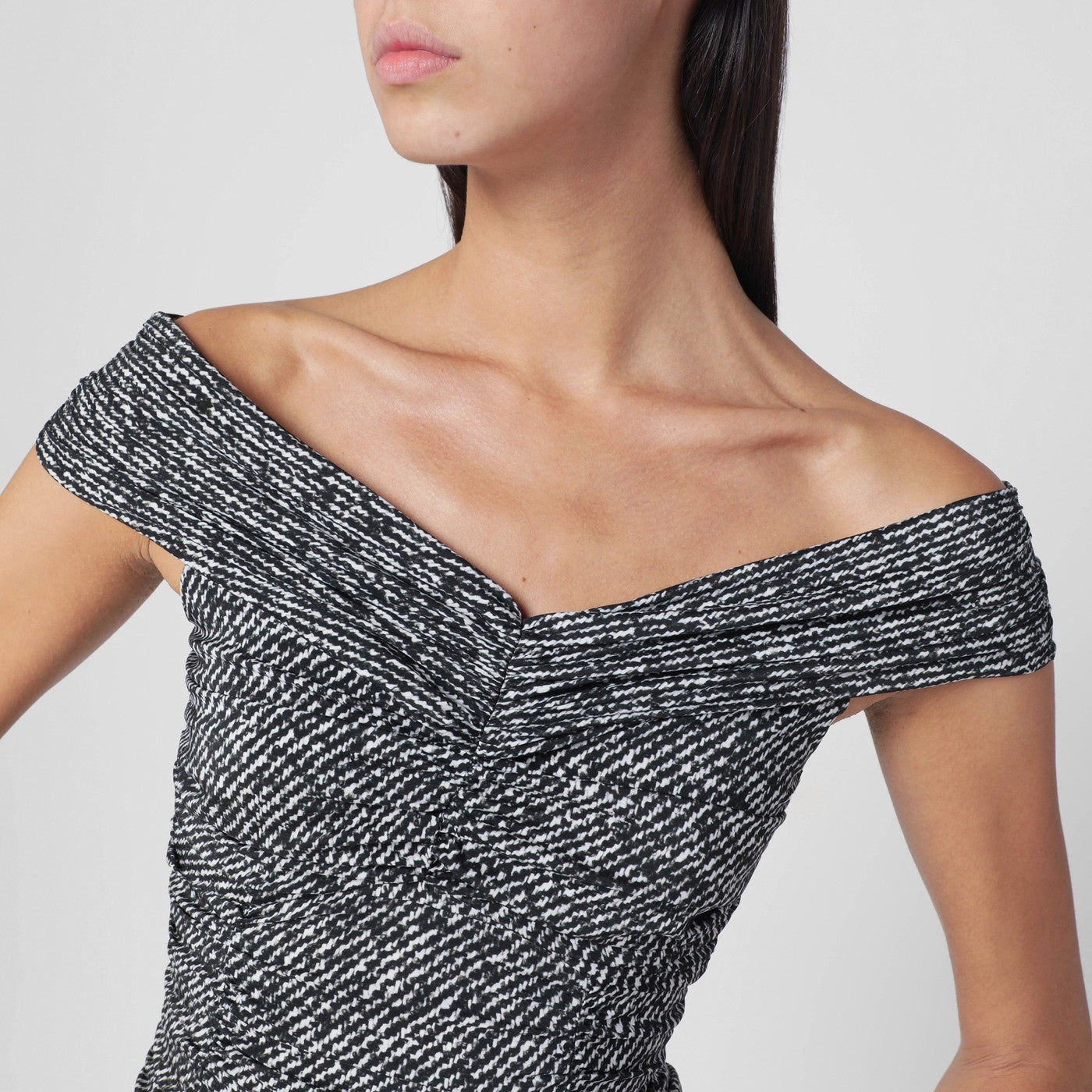 Robe à imprimé diagonal en mélange de soie