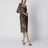 Leopard-print long-sleeve dress in viscose