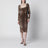 Leopard-print long-sleeve dress in viscose