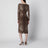 Leopard-print long-sleeve dress in viscose