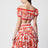 Top aus Baumwollpopeline mit Maiolica-Print in Orange