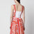 Top bustier in charmeuse con stampa Maiolica arancione