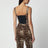 Top bustier in cotone stampa leopardo