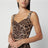 Top bustier in cotone stampa leopardo