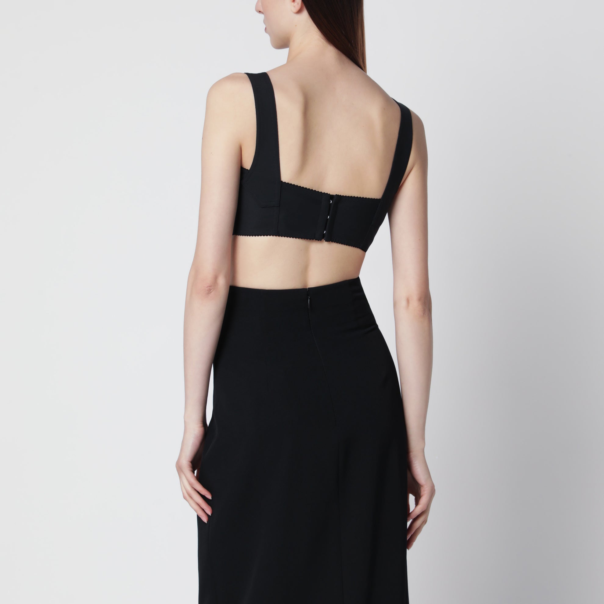 Satin-Bustier im Korsettstil in Schwarz