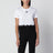 T-shirt bianca in jersey con pizzo