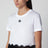 T-shirt bianca in jersey con pizzo