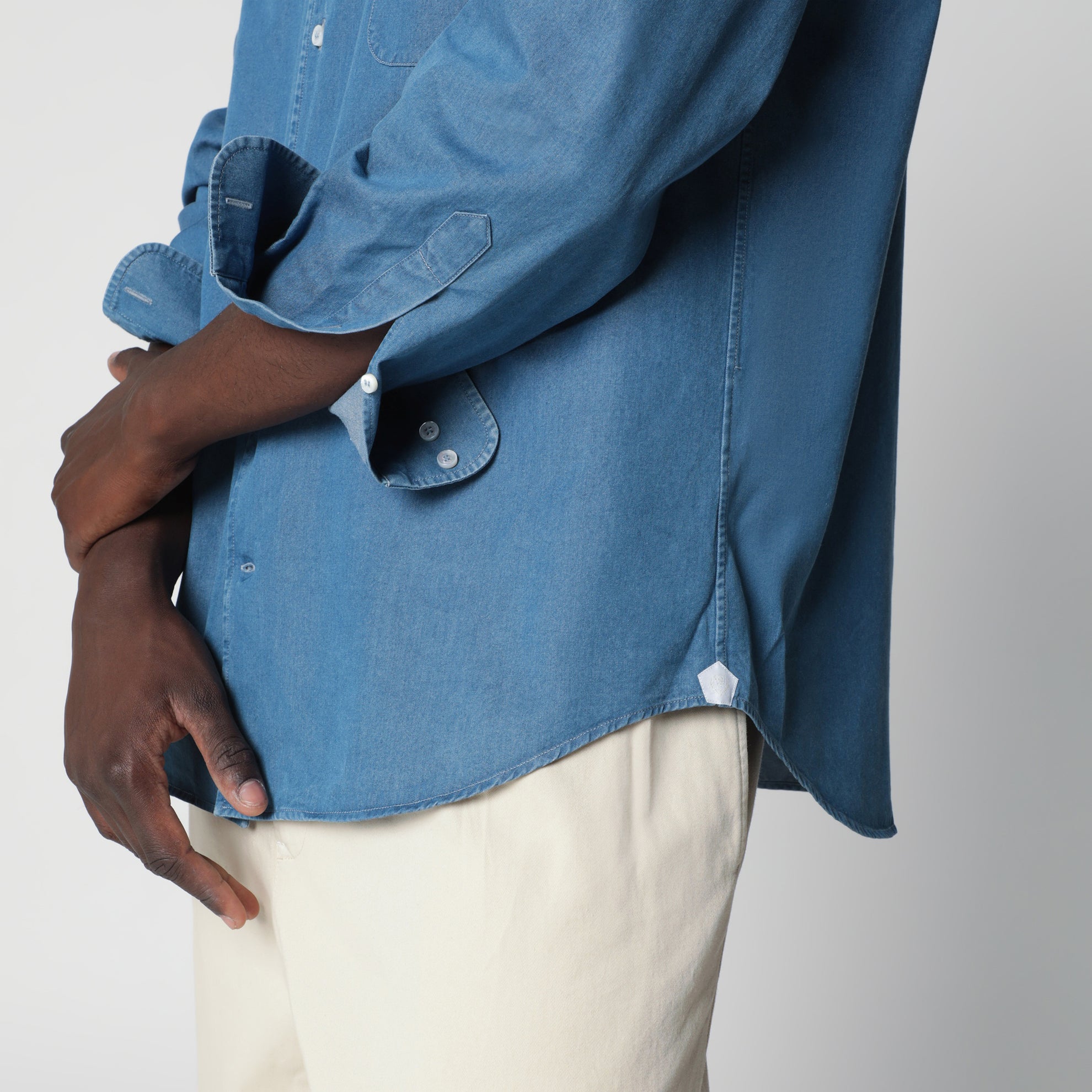 Jeanshemd André aus Baumwoll-Denim in Stone Washed