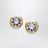Boucles d’oreilles à clip rondes en métal doré avec cristal